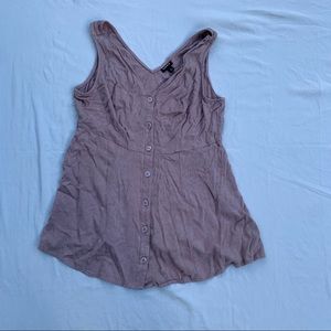 Fit And Flare Jacquard Button-Front Tank